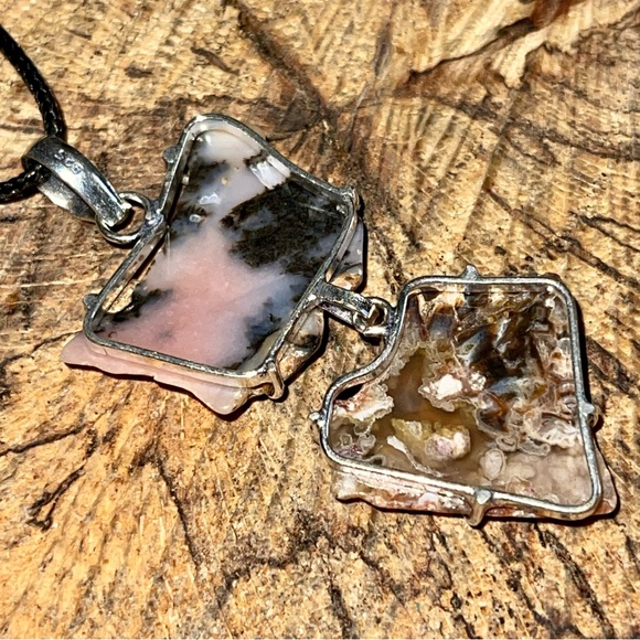 2 -Layer Pink Peruvian Opal Pendant 2 1/2” - Picture 4 of 9